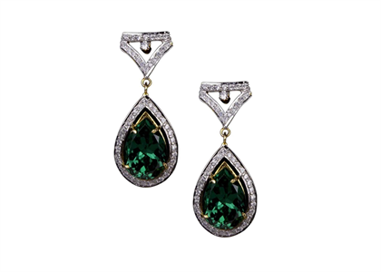 CZ Studded Gemstone Earring